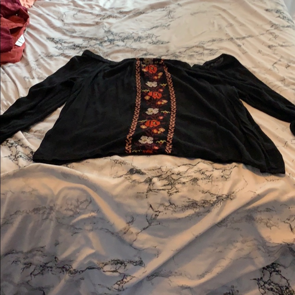 Black off shoulder blouse